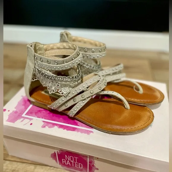 Not Rates Lace Rhinestone Sandals - Picture 1 of 5